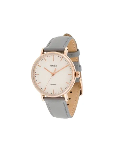 Shop Timex Fairfield 37mm Watch In Grey