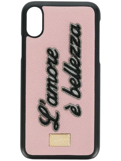 Shop Dolce & Gabbana L'amore È Bellezza Iphone X Case In Pink