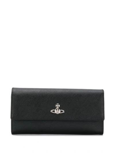 Shop Vivienne Westwood Logo Plaque Wallet In Black