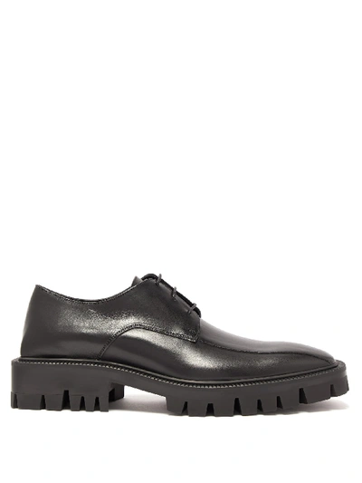 Balenciaga Outdoor Rim Leather Derby Shoes In Black | ModeSens