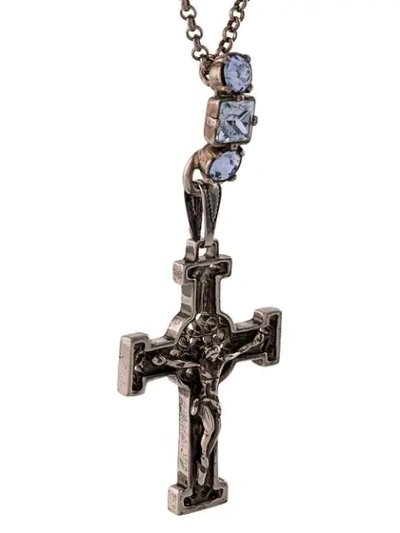 Shop Dsquared2 Madonna Cross Pendant Necklace In M1815