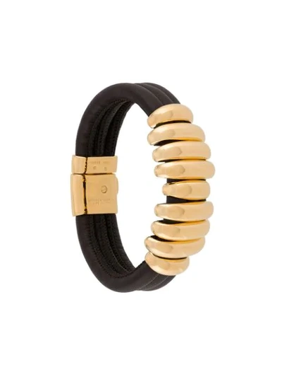 Shop Bottega Veneta Nine Ring Bracelet In Black