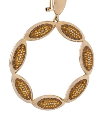 Shop Atelier Swarovski Evil Eye Statement Hoop Earrings In Gold