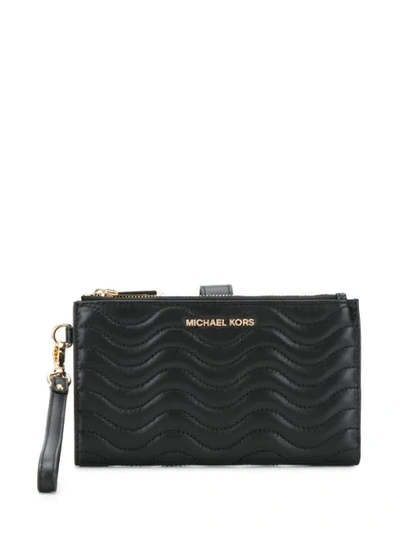 Shop Michael Michael Kors Gestepptes Portemonnaie In Black