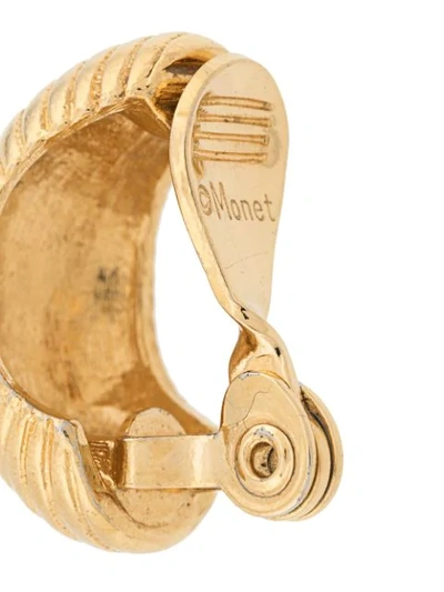 Pre-owned Monet 1980s  Clip-on Earrings In Gold