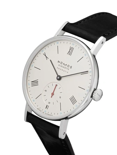 Shop Nomos Ludwig Neomatik 36mm In White, Silver-plated
