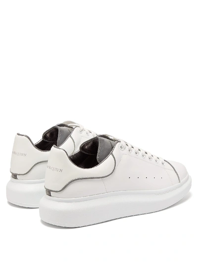 Alexander Mcqueen Larry White Reflective Leather Trainers In 9071whtsilv |  ModeSens