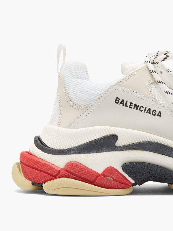 balenciaga triple s leather and mesh trainers