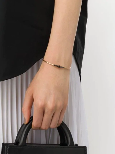 Shop Pomellato 18kt Rose Gold M'ama Non M'ama Onyx And Diamond Bangle In Black