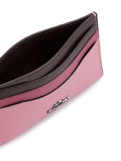 Shop Coach Colorblock Flat Card Case In Pink