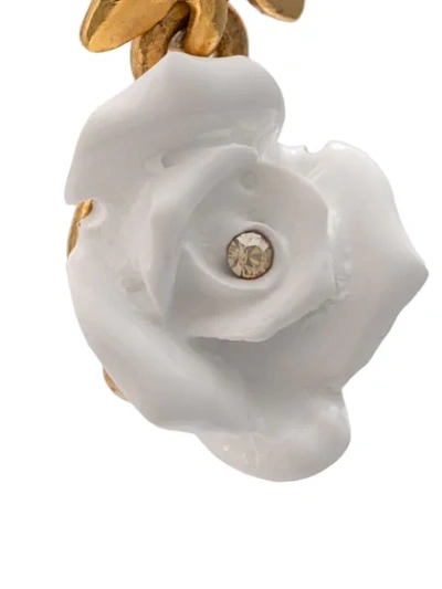 Shop Oscar De La Renta Rose Resin Earrings In White