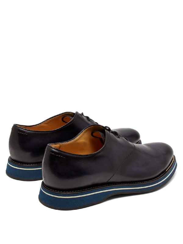 Berluti Alessio Padova Venezia Leather Oxford Shoes In Blue | ModeSens