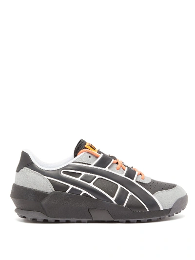 Asics Onitsuka Tiger Big Logo Leather And Suede Trainers In Black | ModeSens