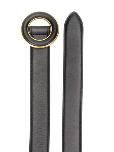 Shop Saint Laurent Circle Buckle Adjustable Belt In Black