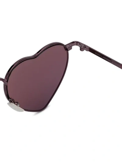Shop Saint Laurent Heart Frame Sunglasses In Black