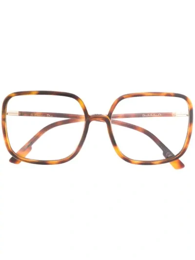 Shop Dior So Stellaire 1 Oversized Glasses In Brown