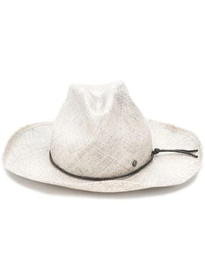 Shop Maison Michel Woven Straw Hat In Grey