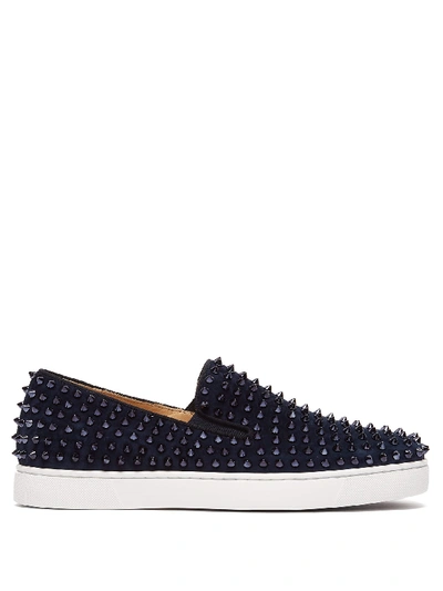 Christian Roller Boat Slip-on Trainers In Navy |