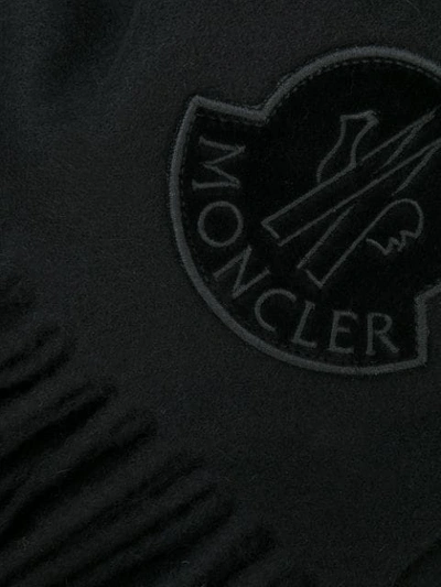 Shop Moncler Logo Patch Scarf In 999  - Black
