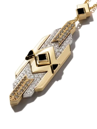 Shop Fairfax & Roberts 18kt Weiss- Und Gelbgoldhalskette Mit Diamantanhänger In Gold