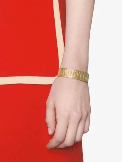Shop Gucci 18kt Yellow Gold Blind For Love Bracelet