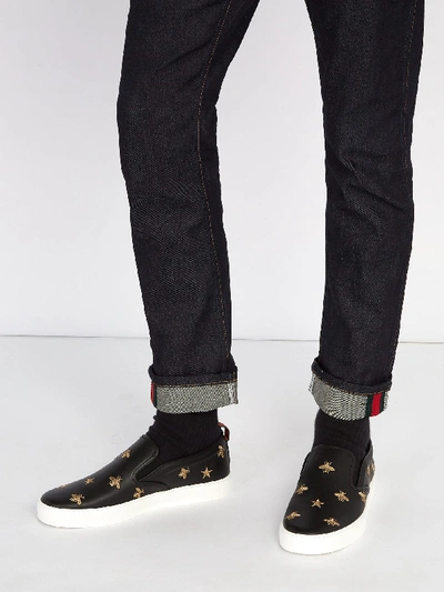 Gucci Men's Dublin Signature Leather Slip-On Sneakers