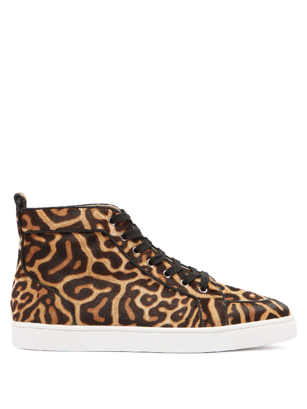Christian Louboutin Men S Rantus High Top Leopard Print Pony Hair