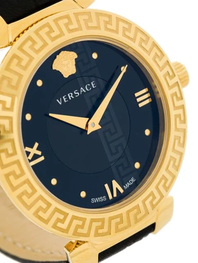 Shop Versace Daphnis Watch In Black