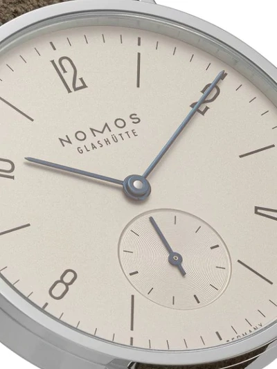 Shop Nomos Tangente 33mm In White, Silver-plated