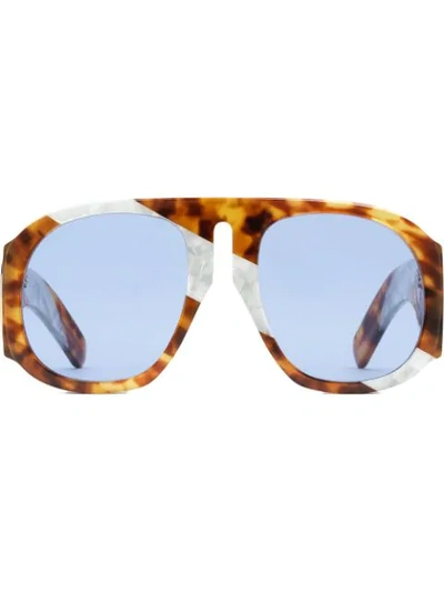 Shop Gucci Oversized-pilotenbrille In Brown