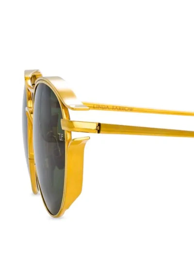 Shop Linda Farrow Violet Round Frame Sunglasses In Gold