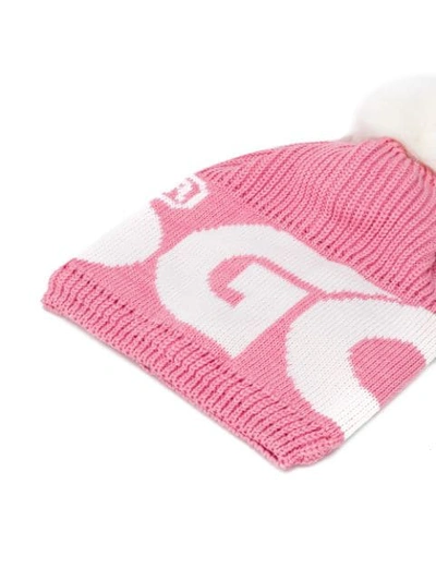 Shop Gcds Logo Intarsia Beanie Hat In Rosa
