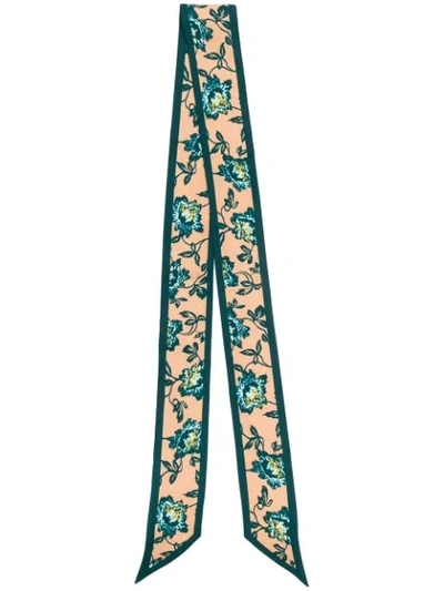 Shop Chloé Floral Pattern Scarf In Green