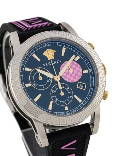 Shop Versace Sport Tech 40mm Watch In Black