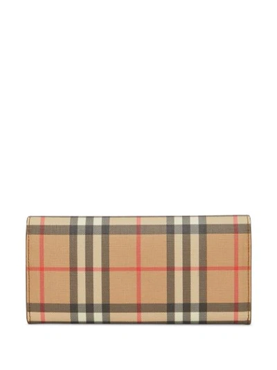 Shop Burberry Vintage Check Continental Wallet In Brown