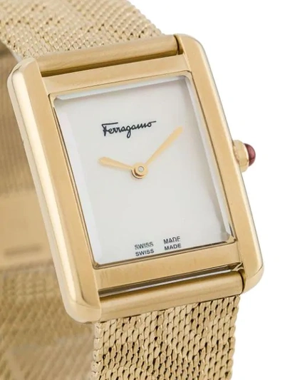 Shop Ferragamo Portrait Lady 24x32mm Watch In Gold