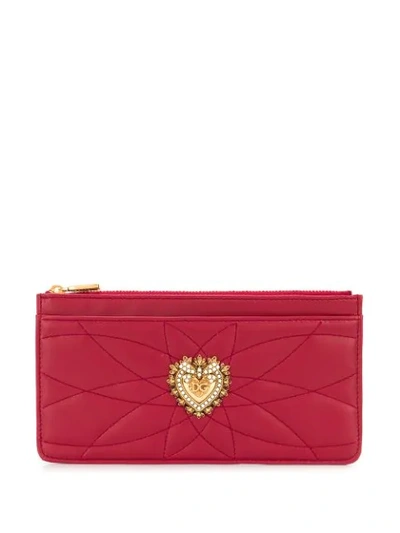 Shop Dolce & Gabbana Large Devotion Cardholder In Red