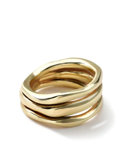 Shop Ippolita 18kt Yellow Gold Classico Smooth Squiggle Triple Band Ring
