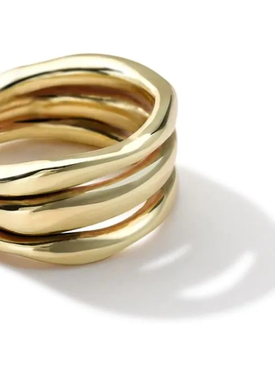 Shop Ippolita 18kt Yellow Gold Classico Smooth Squiggle Triple Band Ring