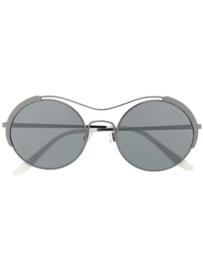 Shop Prada Round Sunglasses In Grey