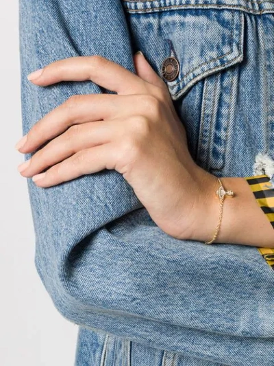 Shop Vivienne Westwood Crystal-orb Chain Bracelet In Gold