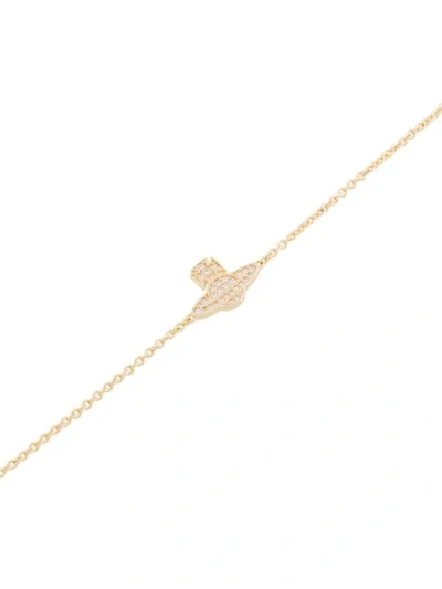 Shop Vivienne Westwood Crystal-orb Chain Bracelet In Gold