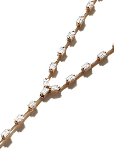 Shop As29 18kt Rose Gold Baguette Diamonds Lariat Necklace