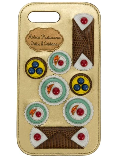 Shop Dolce & Gabbana Antica Pasticceria Iphone 7-8 Plus Case In Metallic