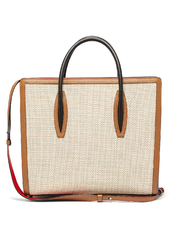 canvas and leather tote bag