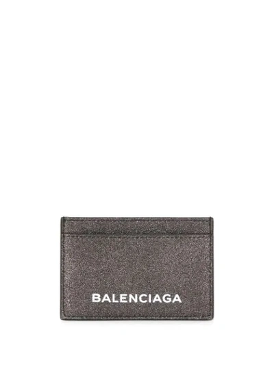 Pre-owned Balenciaga Logo Card Case In Metallic