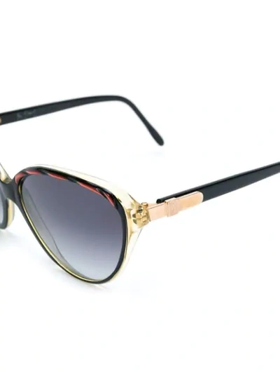 Pre-owned Saint Laurent 1980s Round Sunglasses In Black