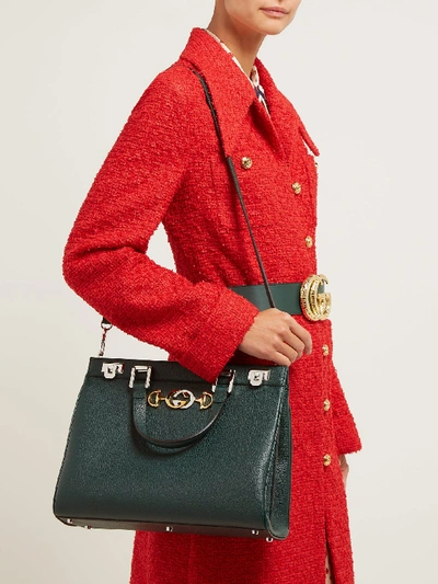 Gucci zumi grainy leather medium top handle best sale bag