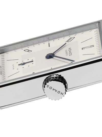 Shop Nomos Tetra 27mm In White, Silver-plated
