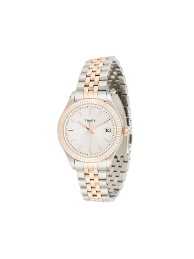 Shop Timex Waterbury 34mm Watch In Silver